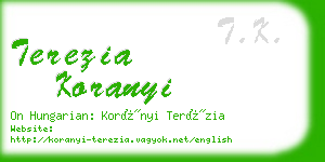 terezia koranyi business card